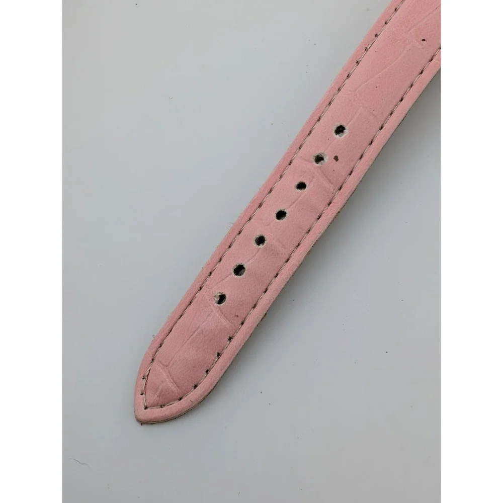 Women's Quartz Watch 32mm Rose Gold Case Rhinestones Pink Band- New Battery
